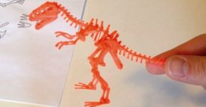 Трафарет для 3D ручки – скелет динозавра