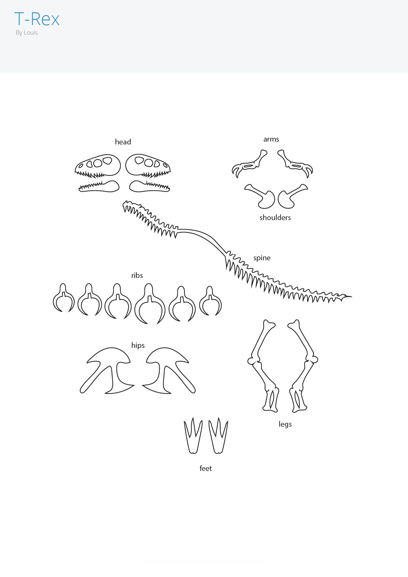 Трафареты для 3д ручки скелет динозавра