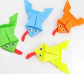Оригами: Жабки из бумаги