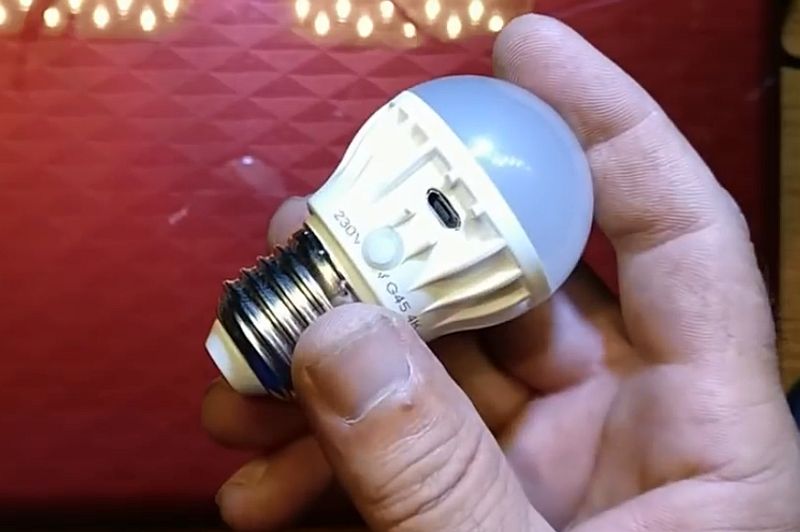 Светодиодная лампочка с аккумулятором своими руками