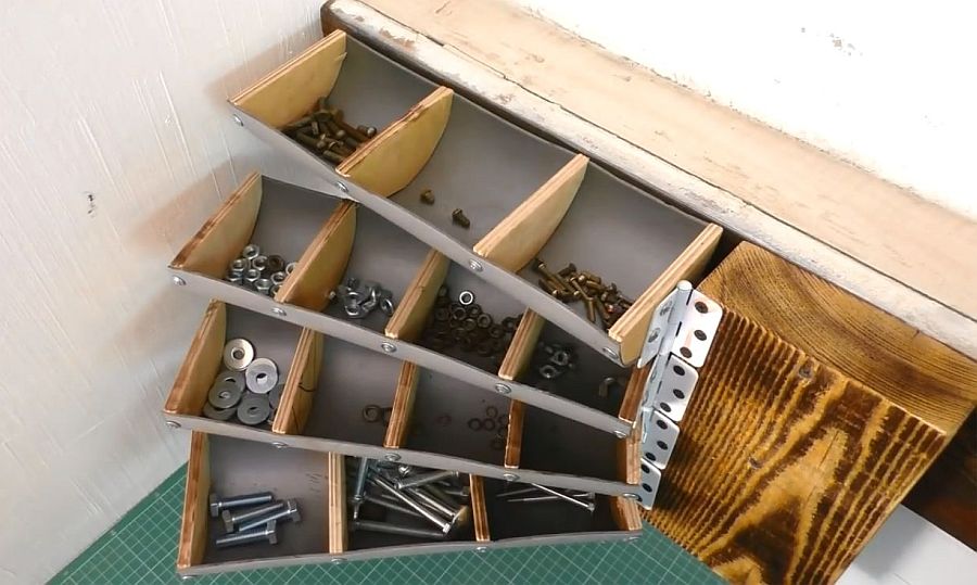Удобный органайзер для мелких деталей в мастерскую