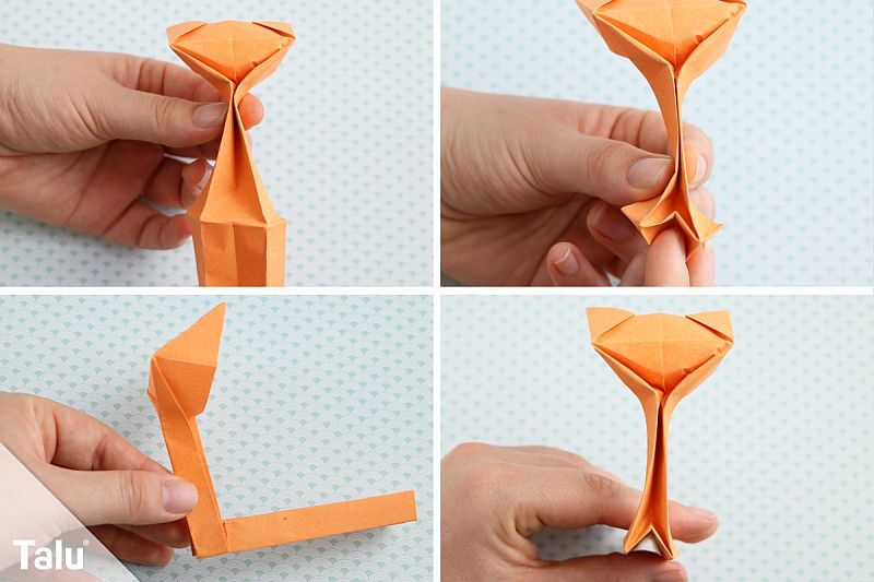 Оригами кошка из бумаги