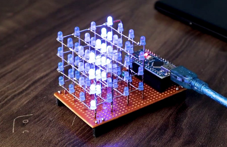 Мини 3D светодиодный куб на Arduino своими руками