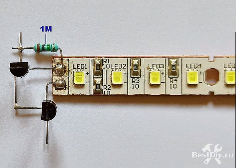Диод в качестве датчика света для автоматического включения освещения (сумеречный датчик)