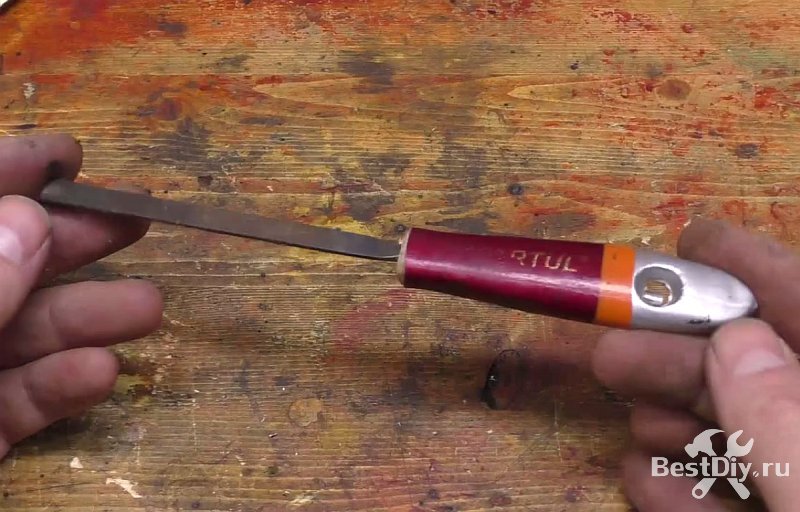 Ручка для надфиля из малярной кисти