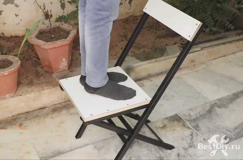 Складной стул для дачи из профильной трубы своими руками